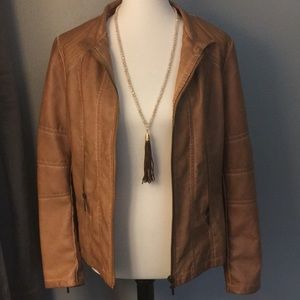 Nurture Faux Leather Caramel Jacket